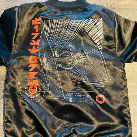 STAR WARS black bomber fighter jacket boy Sm - Picture 2 of 3